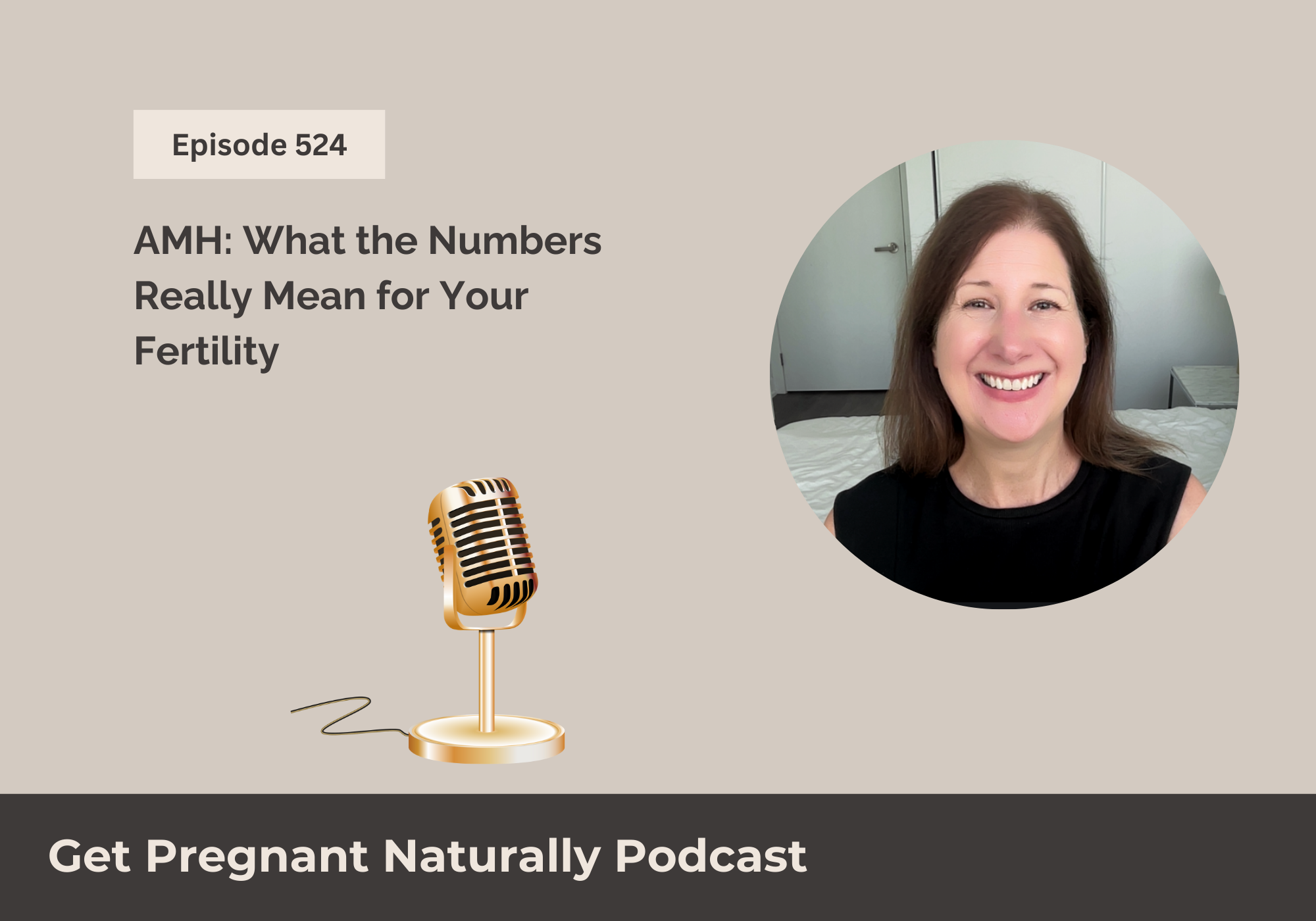 Sarah Clark recording a podcast episode on AMH, explaining what the numbers really mean for fertility.