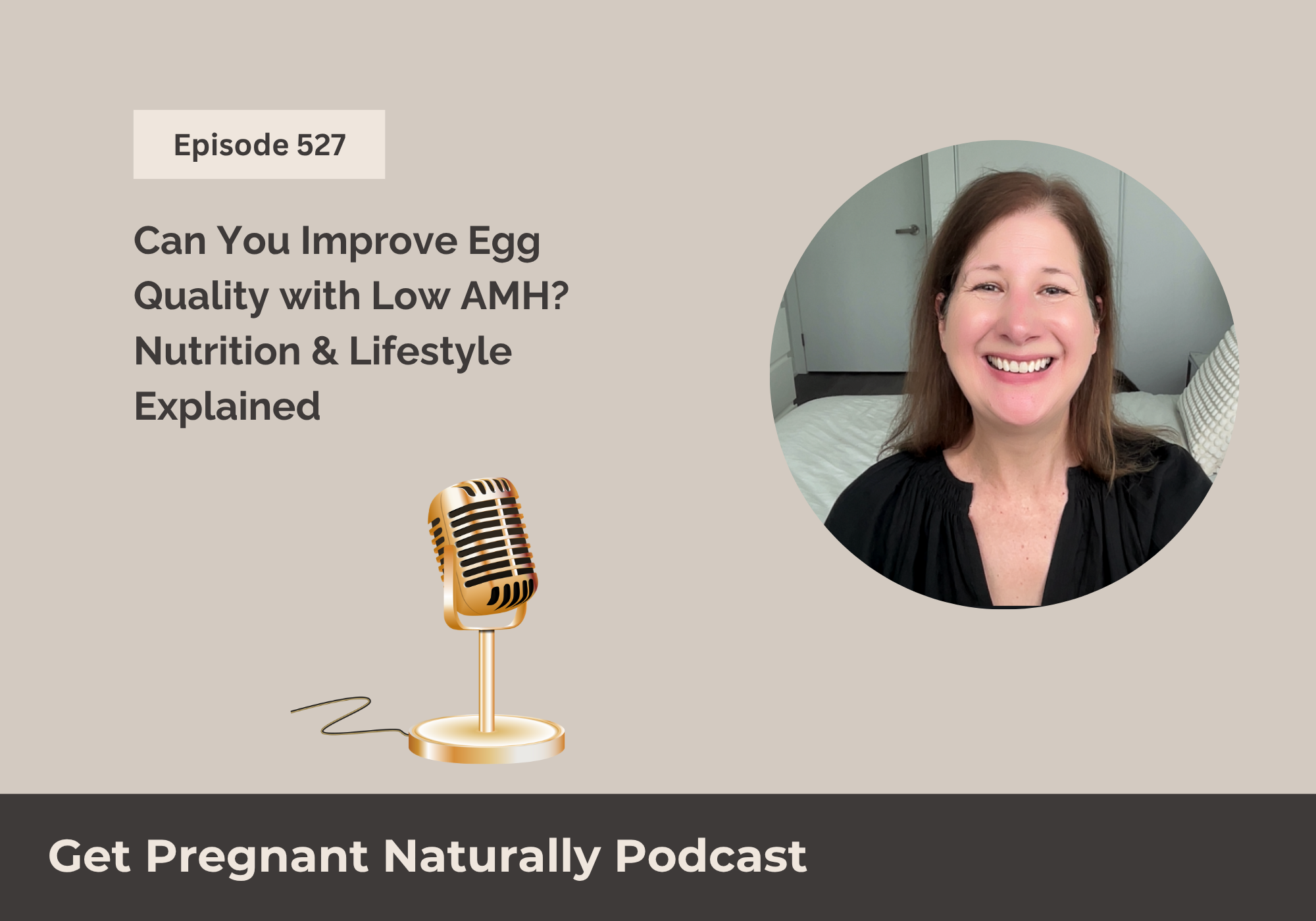 Sarah Clark, Fab Fertile founder and host of the Get Pregnant Naturally podcast, discussing how to improve egg quality with low AMH