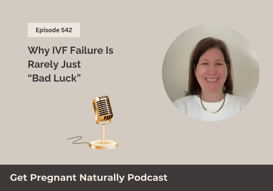 Host of Get Pregnant Naturally recording a podcast episode about why IVF failure is rarely just bad luck and the functional biological patterns behind embryo arrest