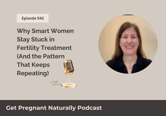 Sarah Clark recording the Get Pregnant Naturally - Functional Fertility Second Opinion podcast, discussing the decision patterns and biological factors that lead to repeated IVF failure and embryo arrest.