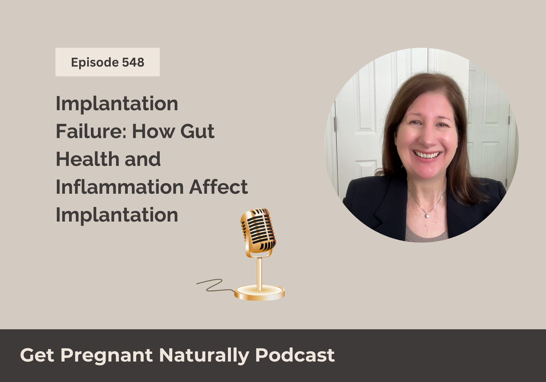 Sarah Clark recording the Get Pregnant Naturally podcast episode on implantation failure, gut health, and inflammation.