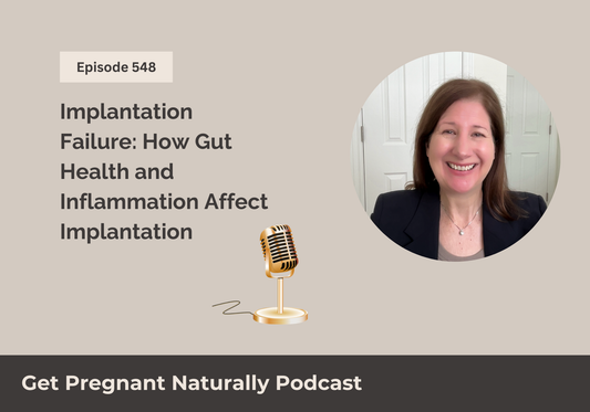 Sarah Clark recording the Get Pregnant Naturally podcast episode on implantation failure, gut health, and inflammation.