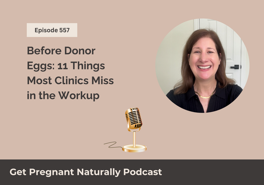 Sarah Clark recording Get Pregnant Naturally podcast on what gets missed before donor egg recommendations