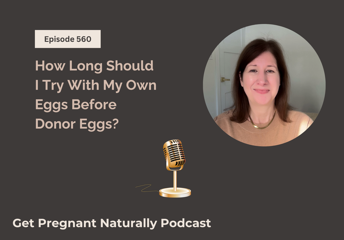 Sarah Clark recording Get Pregnant Naturally podcast on the 90 day window before donor eggs