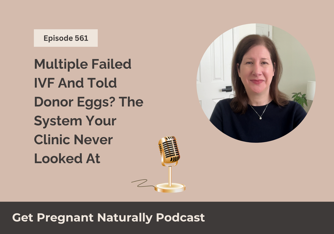 Sarah Clark recording Get Pregnant Naturally podcast on multiple failed IVF and the system underneath every protocol