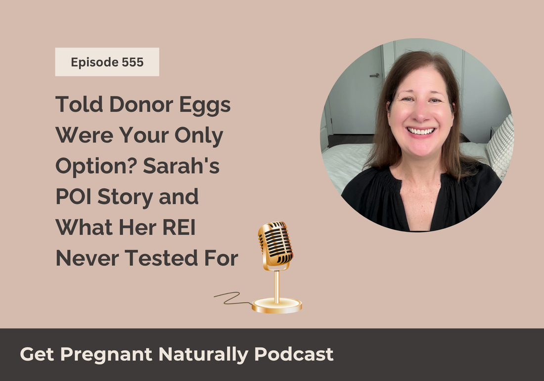 Sarah Clark recording the Get Pregnant Naturally podcast episode on POI, donor eggs, and functional fertility testing