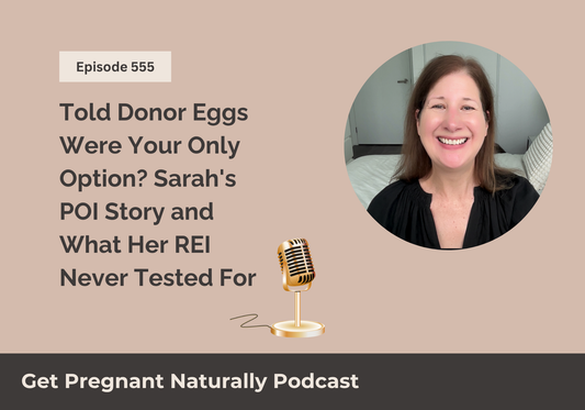 Sarah Clark recording the Get Pregnant Naturally podcast episode on POI, donor eggs, and functional fertility testing
